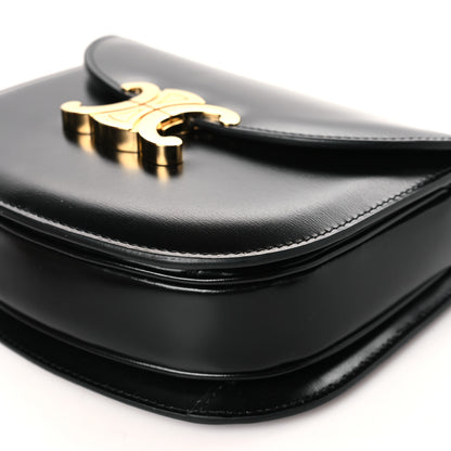 Celine Shiny Calfskin Besace Clea Chain Triomphe Black 9 of 9