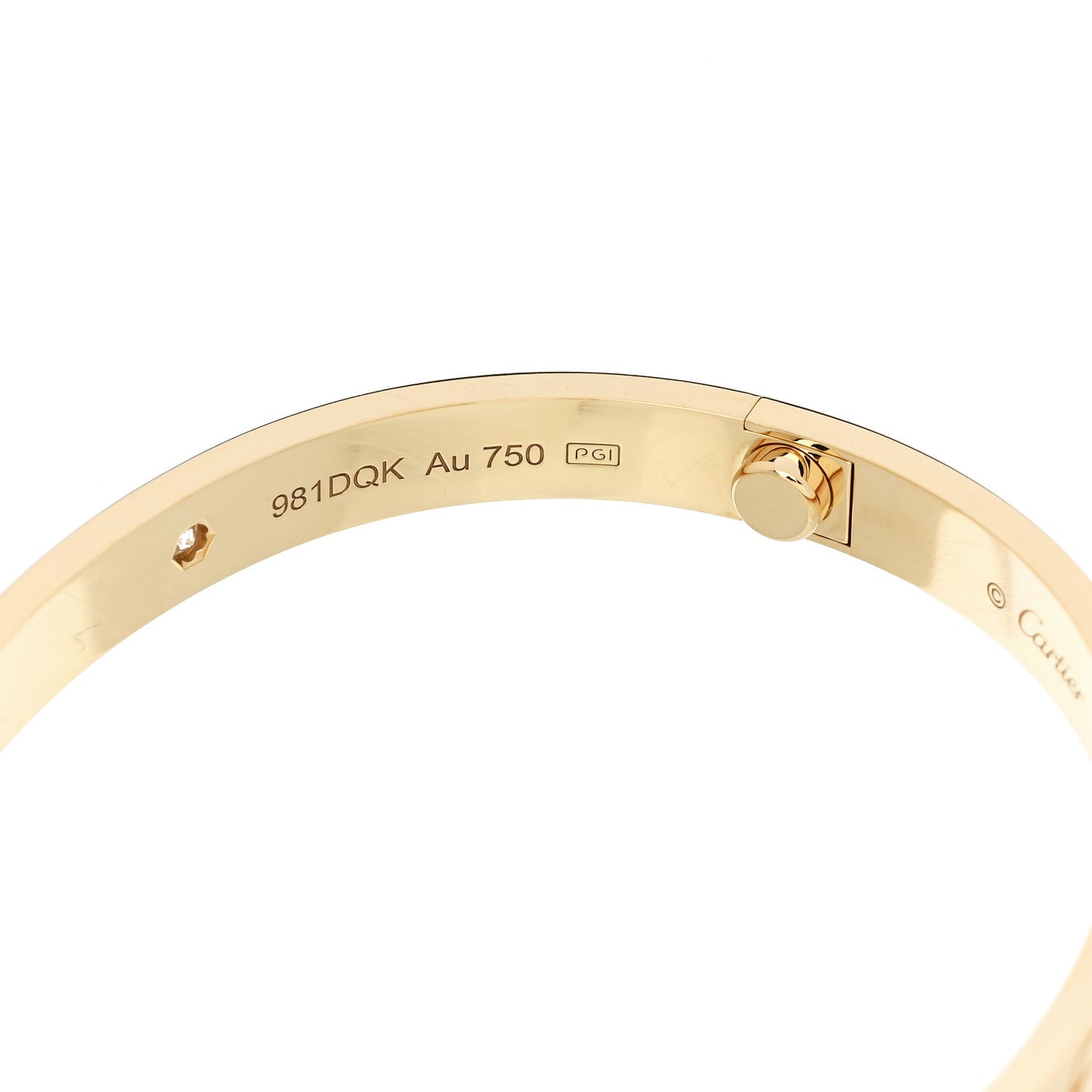 18K Yellow Gold 4 Diamond LOVE Bracelet 18