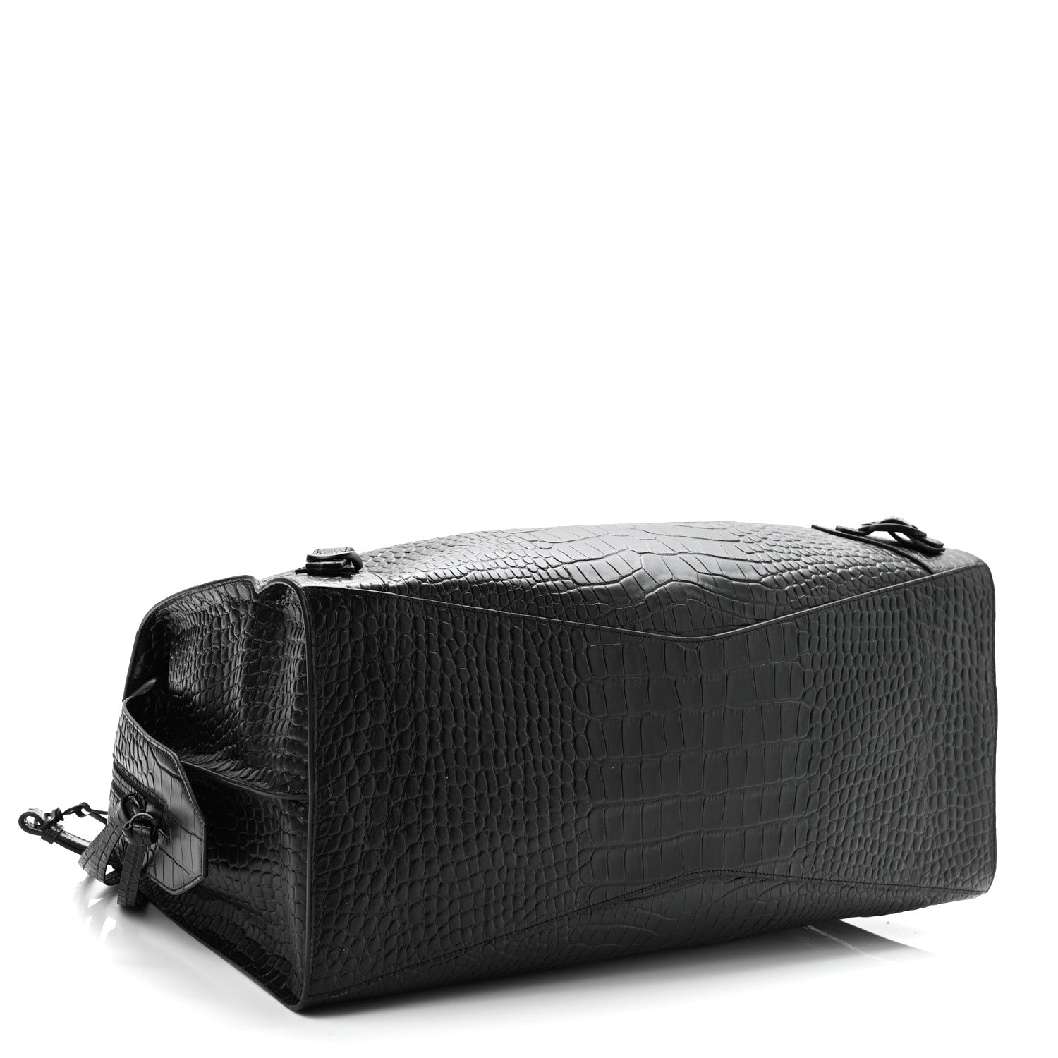 Balenciaga Semi Matte Calfskin Crocodile Embossed Neo Classic Black Hardware Large City Black 4 of 10