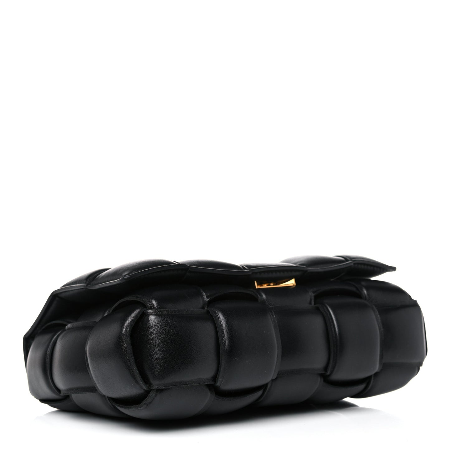 Lambskin Maxi Intreccio Padded Chain Cassette Crossbody Bag Black
