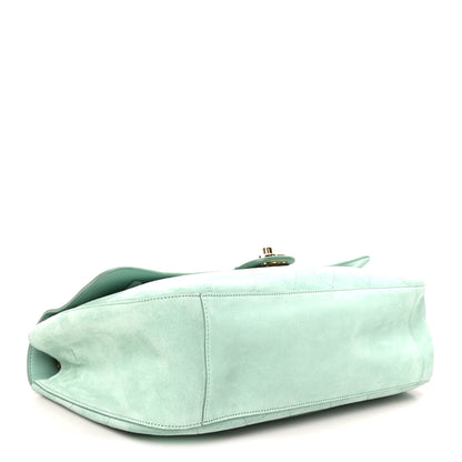 Chanel Suede Calfskin Small Souplissimo Maxi Flap Green 4 of 10
