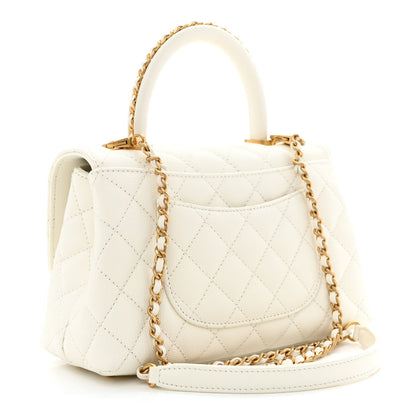 Chanel Caviar Quilted Mini Coco Chain Handle Flap White 3 of 11