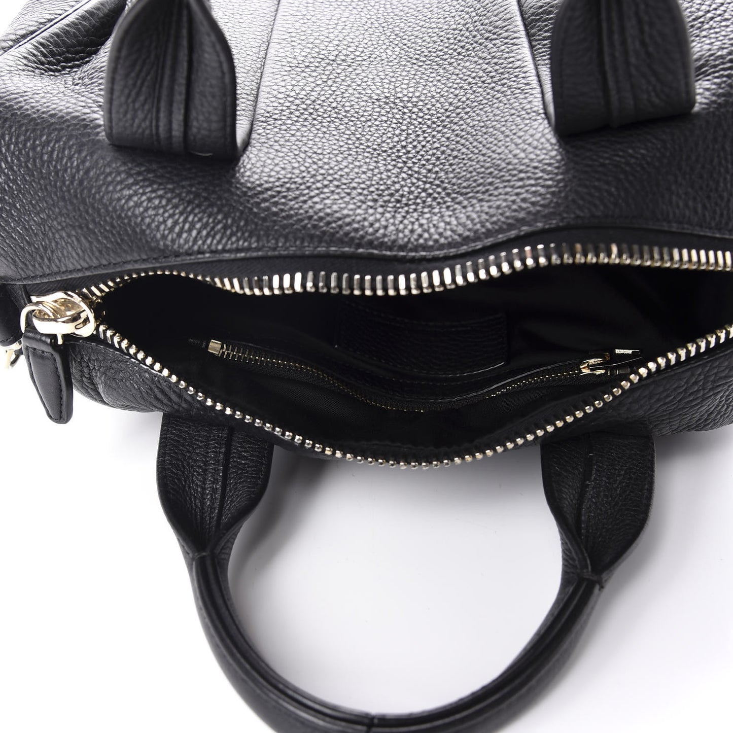 Pebbled Lambskin Rocco Black Pale Gold Hardware