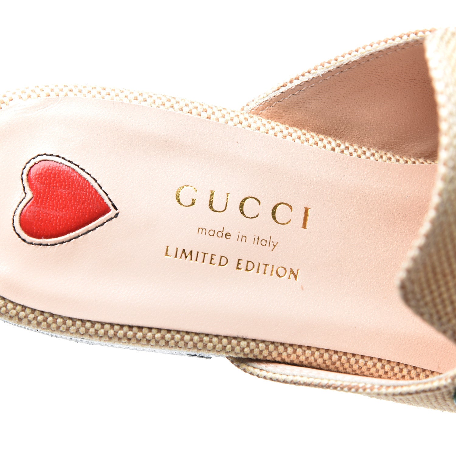 Gucci Canvas Vintage Charlotte Web Womens Princetown Slippers 36 Sand New Shamarock 8 of 10