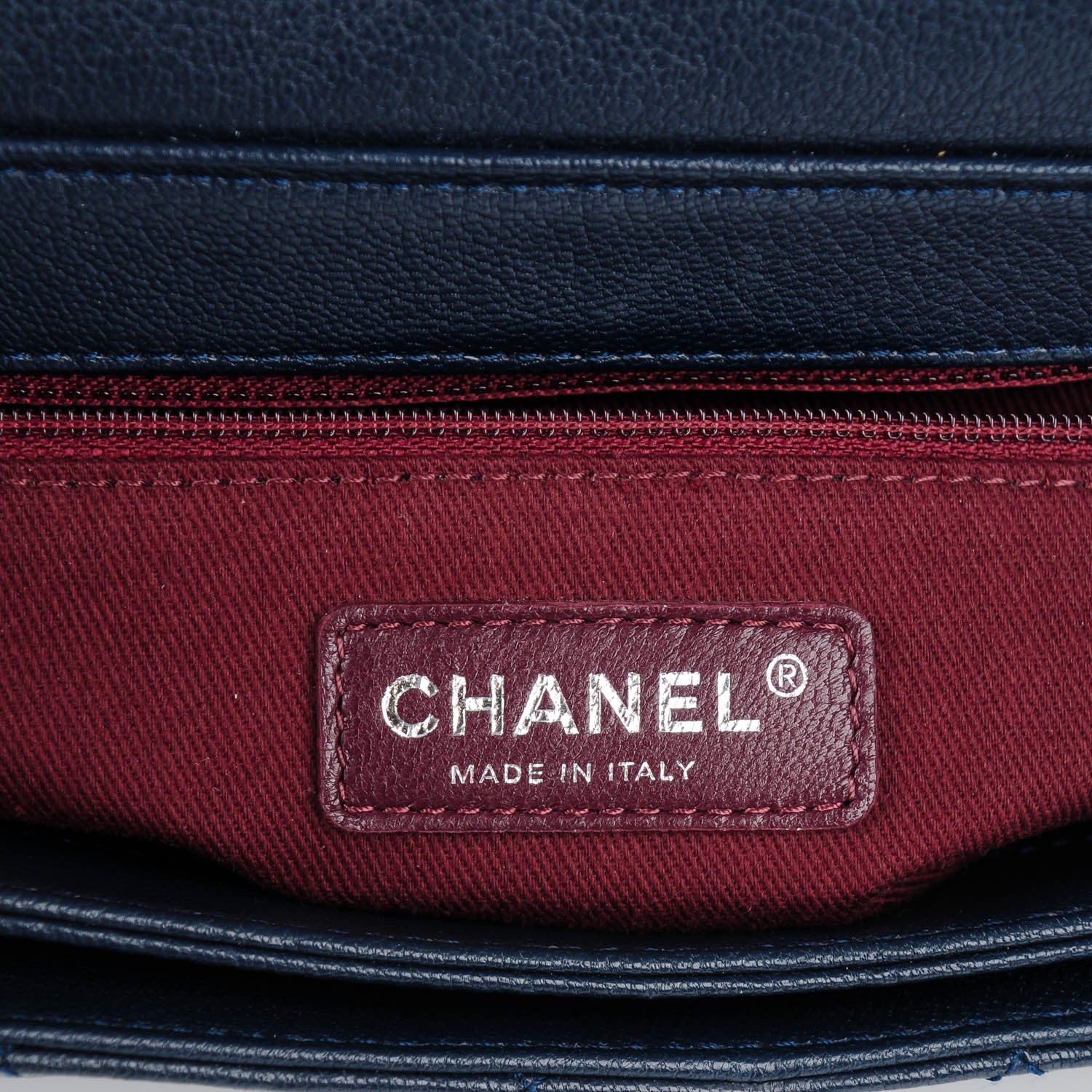 Chanel Goatskin Quilted Large Perfect Edge Flap Navy 6 of 7