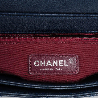 Chanel Goatskin Quilted Large Perfect Edge Flap Navy 6 of 7