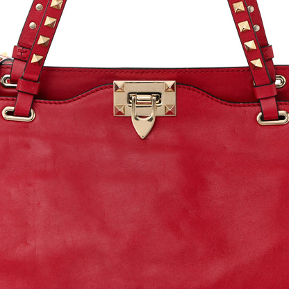 Valentino Garavani Vitello Medium Rockstud Tote Rosso Valentino 7 of 11