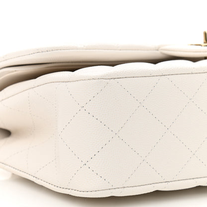 Chanel Caviar Quilted Medium Double Flap White 8 of 10