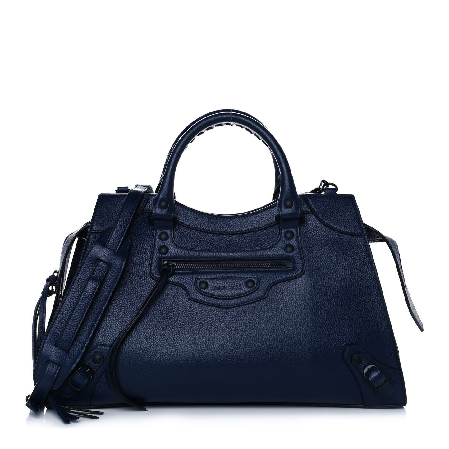 Grained Calfskin Black Hardware Neo Classic City Navy