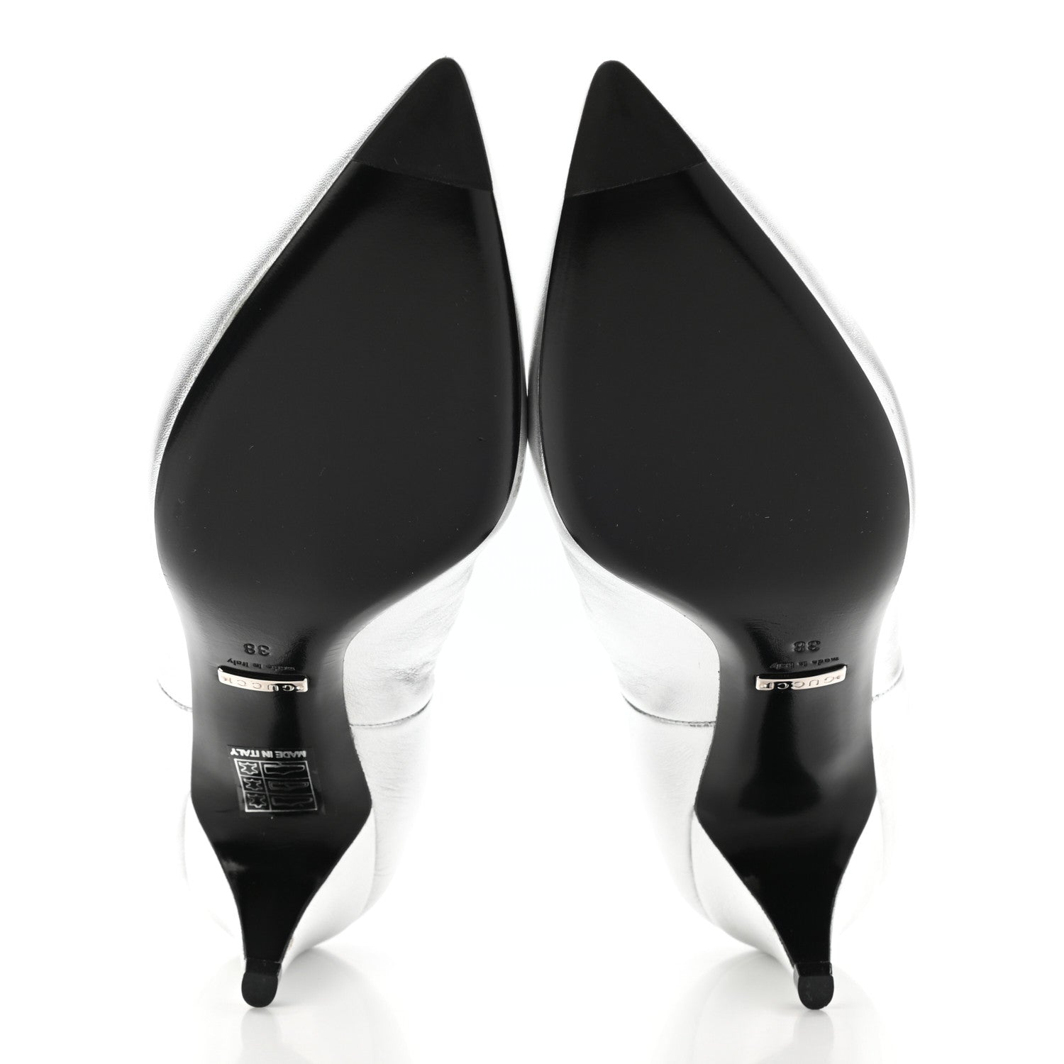 Gucci Nappa Zumi Mid Ankle Boots 38 Silver 5 of 14