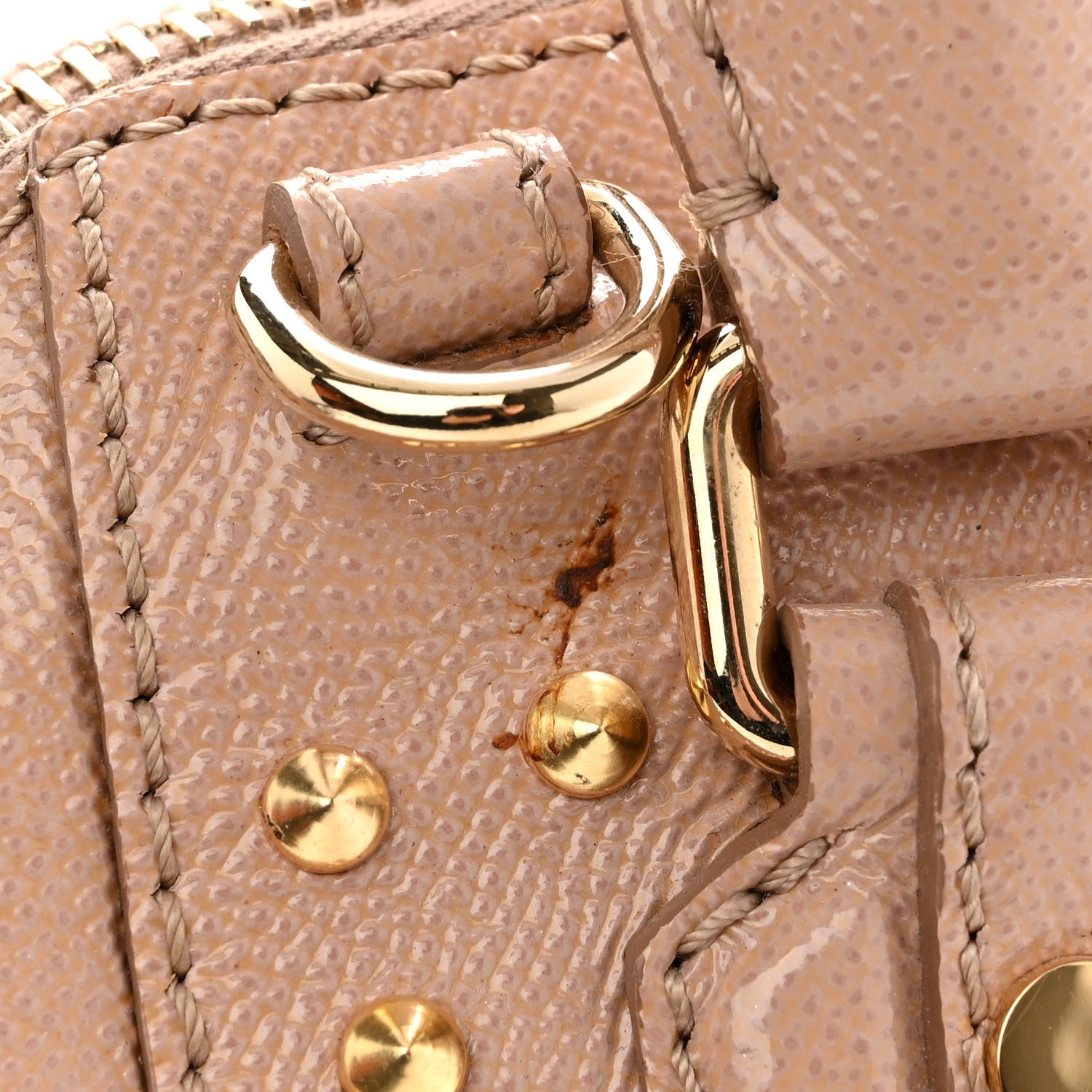 Burberry Patent Calfskin Studded Small Blaze Bowler Bag Oyster Pink 10 of 14