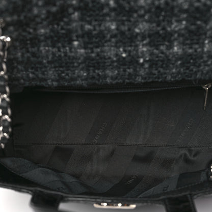 Chanel Glazed Calfskin Quilted Tweed Portobello Tote Black 5 of 9