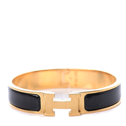 Hermes Enamel Narrow Clic Clac H Bracelet PM Black 1 of 3