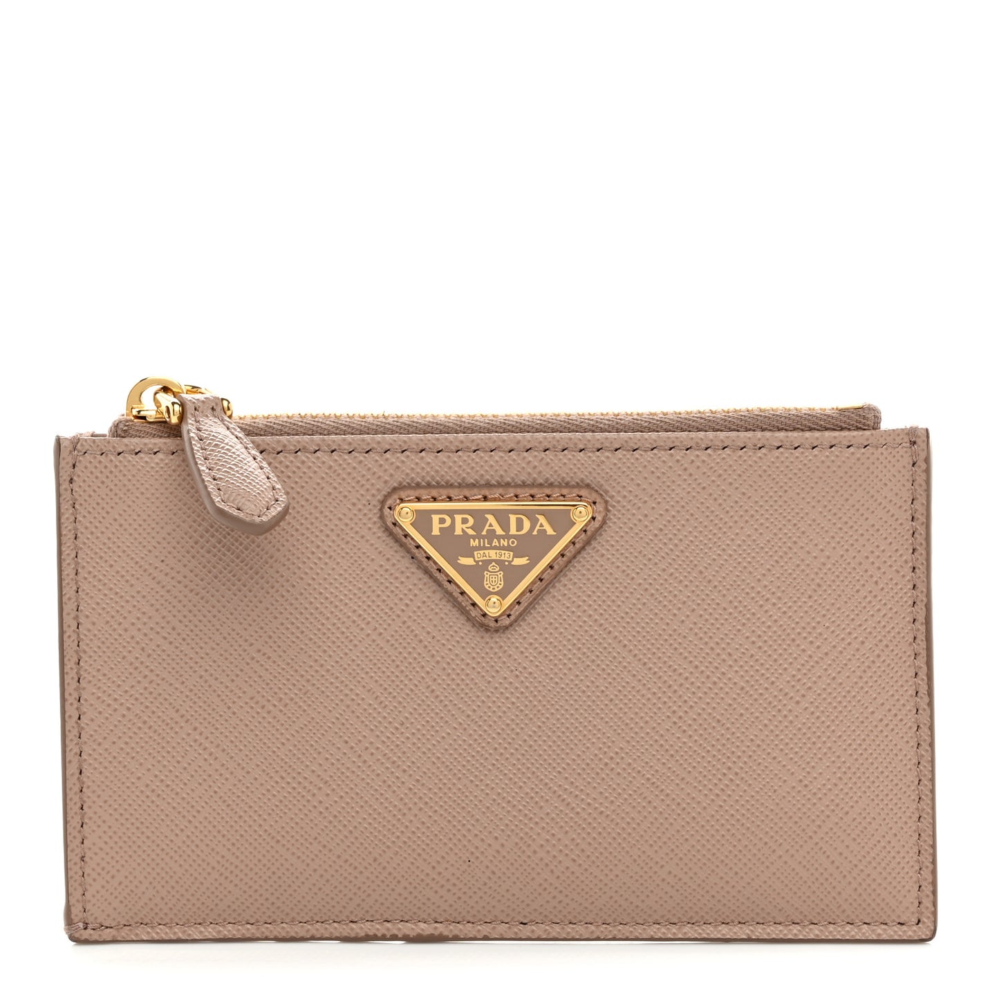 Saffiano Triangle Zip Card Holder Cipria