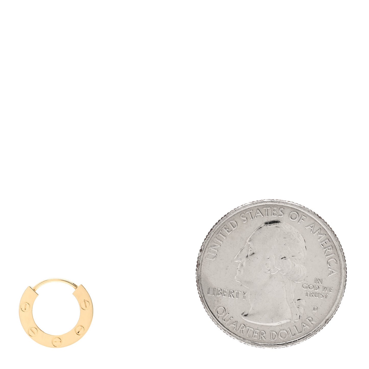 18K Yellow Gold Single LOVE Hoop Earring