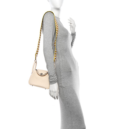 Hermes Taurillon Clemence Maxi Quadrille Mini Lindy 20 Nata Citron 2 of 11
