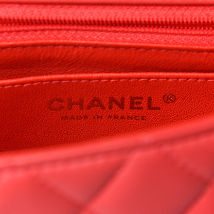 Chanel Lambskin Quilted Mini Rectangular Flap Red 6 of 13