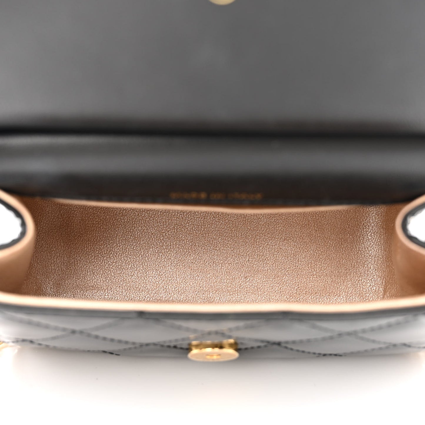 Patent Quilted Frame Clutch Flap With Chain Black