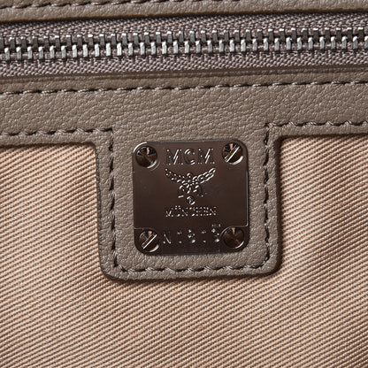 MCM Grained Calfskin Monogram Medium Klara Top Zip Tote Urban Taupe 8 of 8
