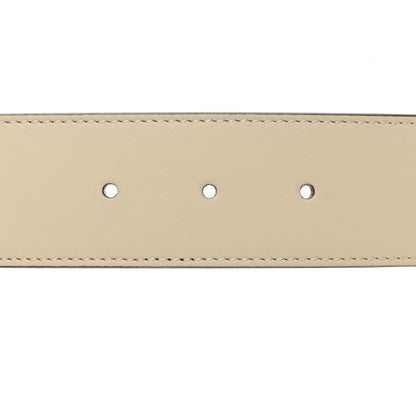 Gucci GG Supreme Monogram Matte Plutone Calfskin Double G 40mm Belt 80 32 Beige Ebony Mystic White 3 of 5