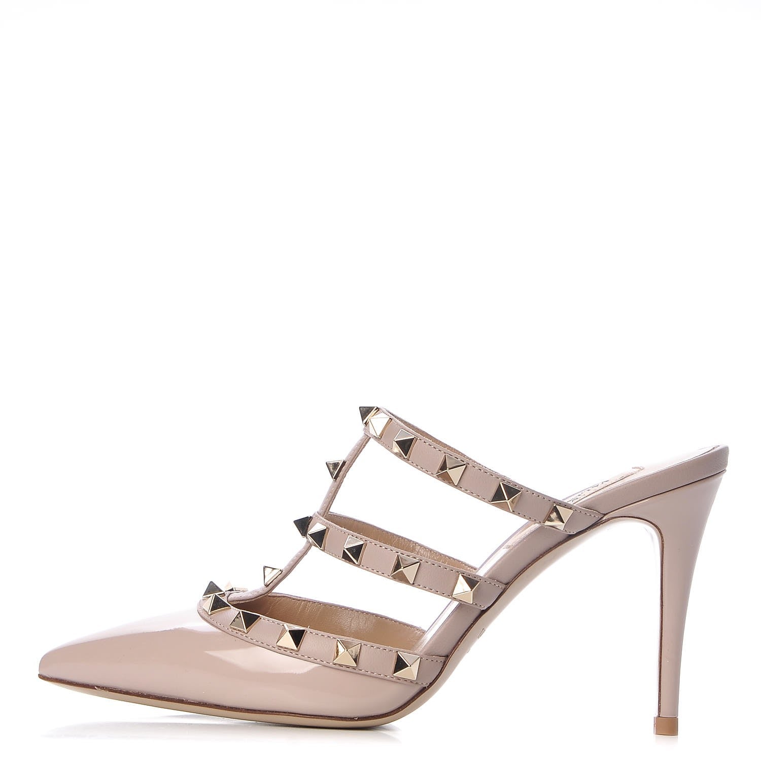 Valentino Garavani Patent Rockstud 90mm Cage Mules 36 Poudre 1 of 9