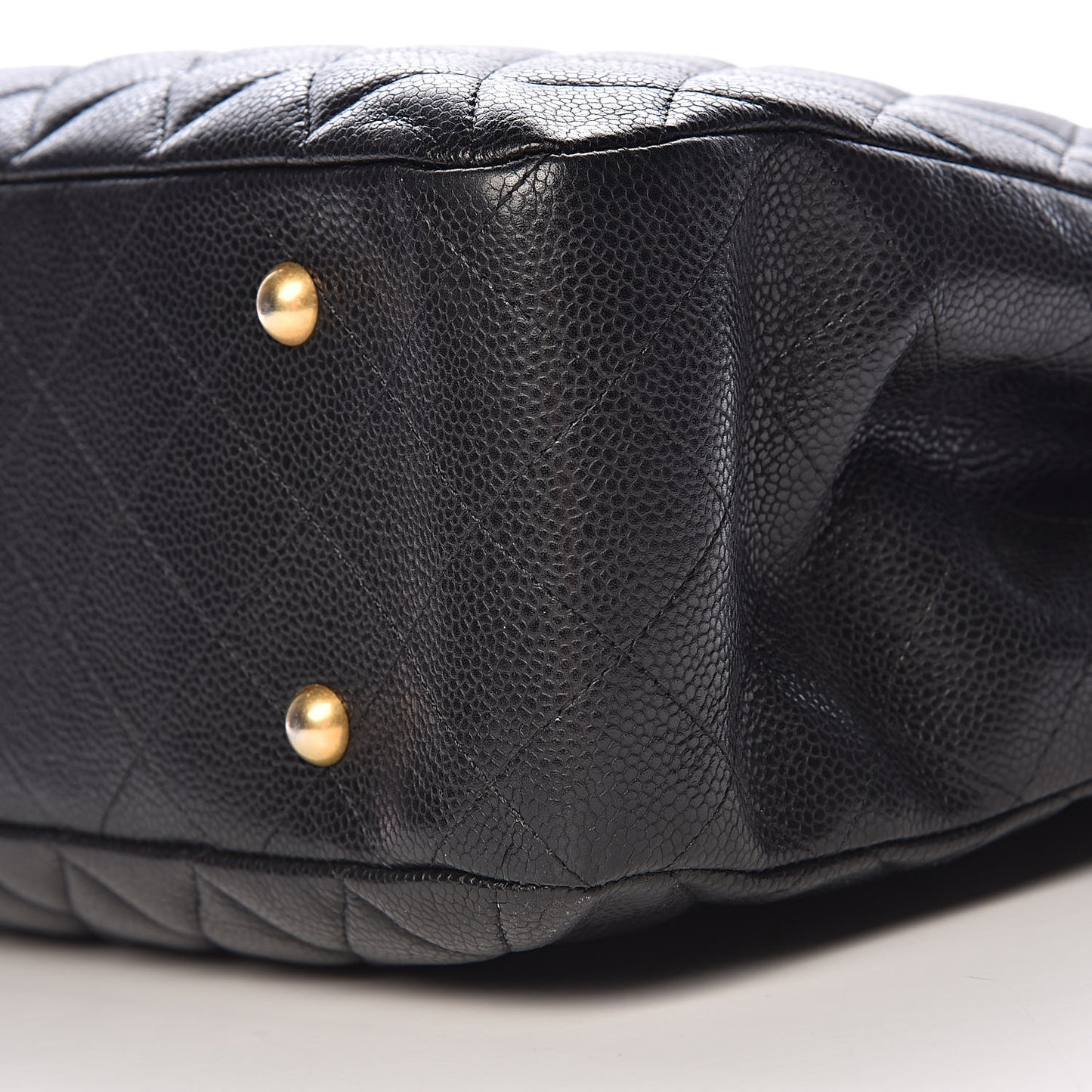 Caviar Quilted Large Shopping Tote Black