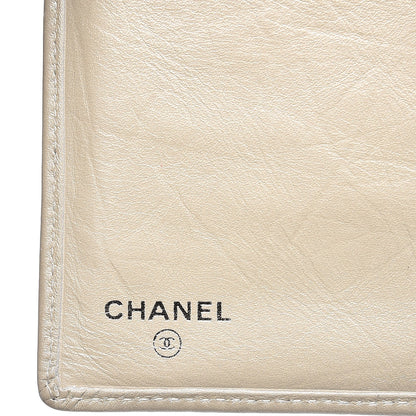 Chanel Aged Calfskin Quilted Cambon Quilted Yen Wallet Pearl 6 of 9