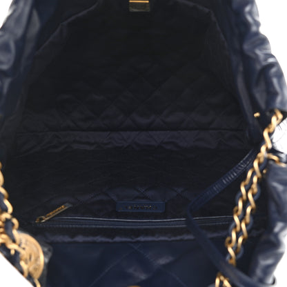 Chanel Shiny Calfskin Quilted Chanel 22 Navy Blue 6 of 11