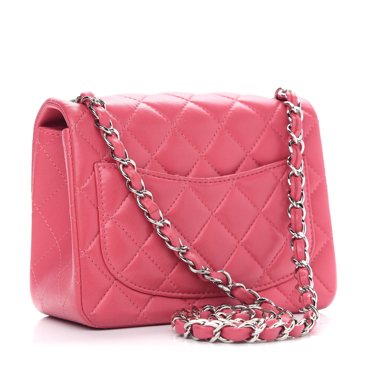 Lambskin Quilted Mini Square Flap Pink