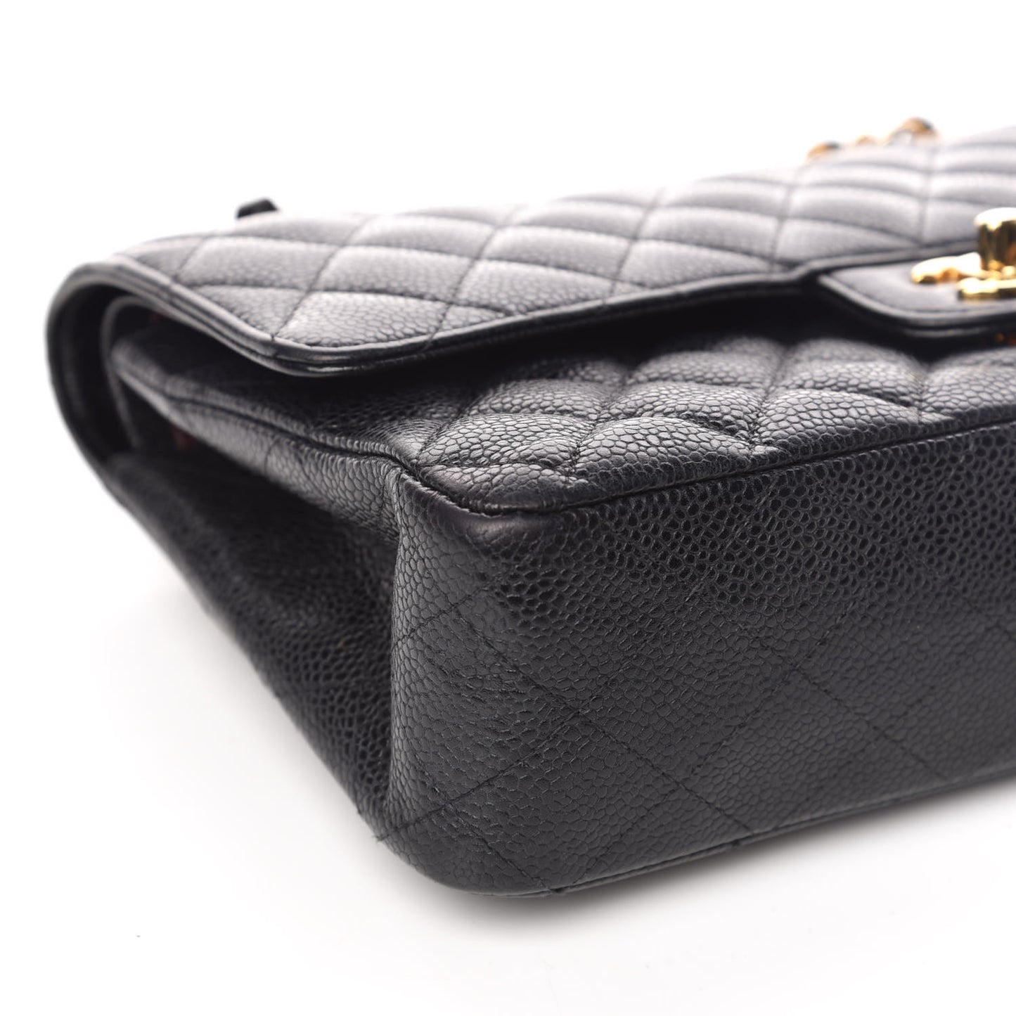 Caviar Quilted Medium Double Flap Black
