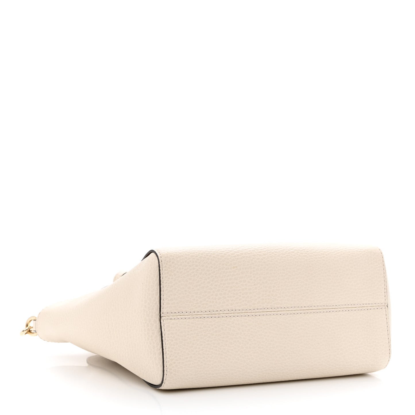 Dollar Calfskin Mini Swing Top Handle Bag Mystic White