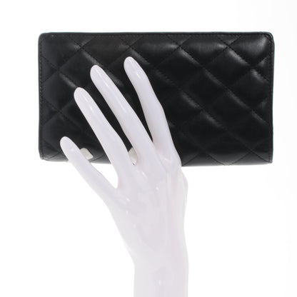 Chanel Calfskin Quilted Cambon Yen Wallet Black White 2 of 7