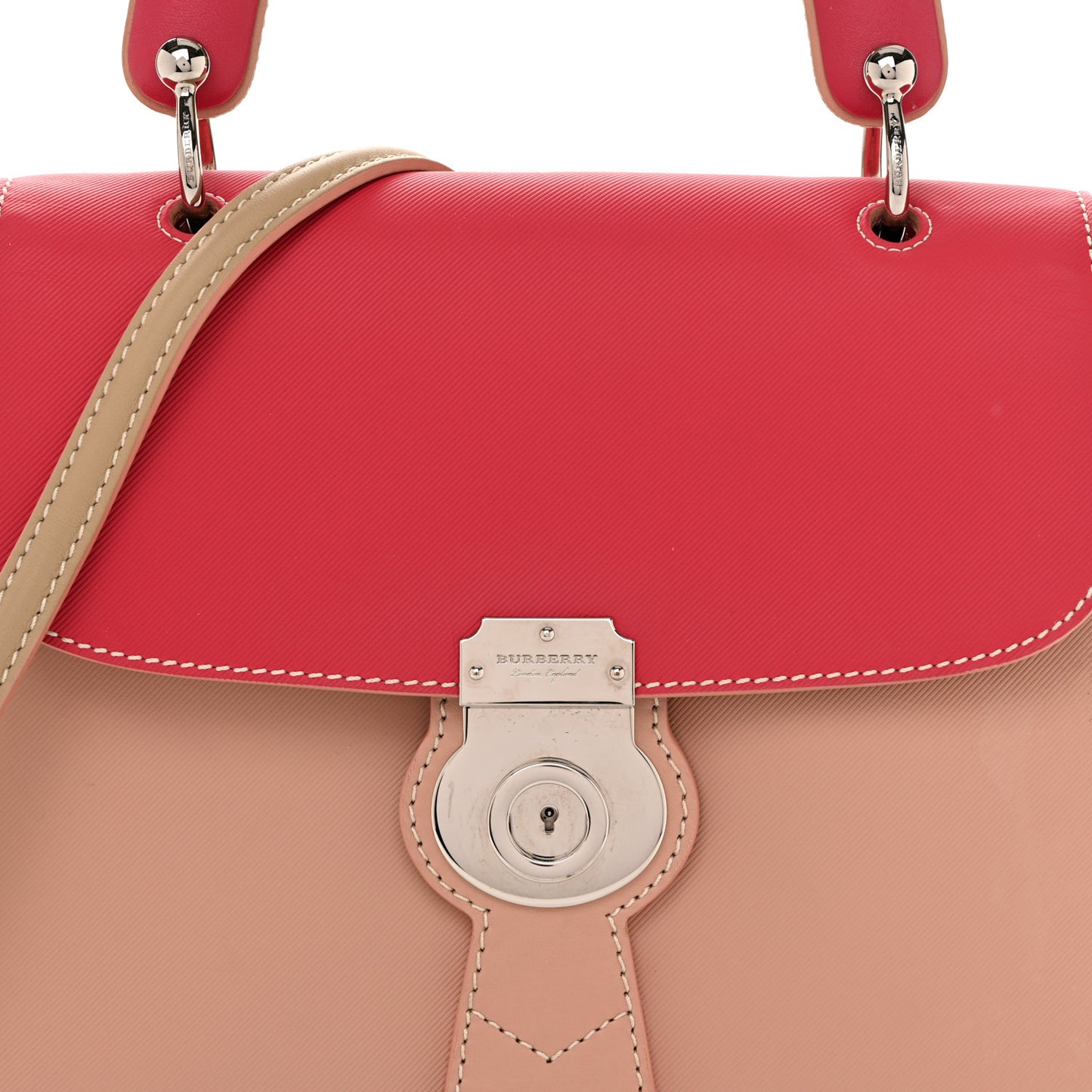 Trench Calfskin DK88 Medium Top Handle Bag Ash Rose Beige Russet