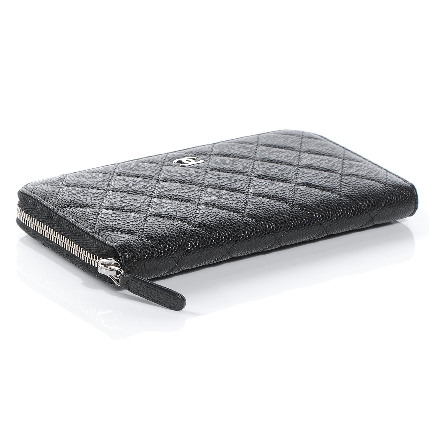 Chanel Caviar Quilted Zip Around Wallet Black 4 of 8