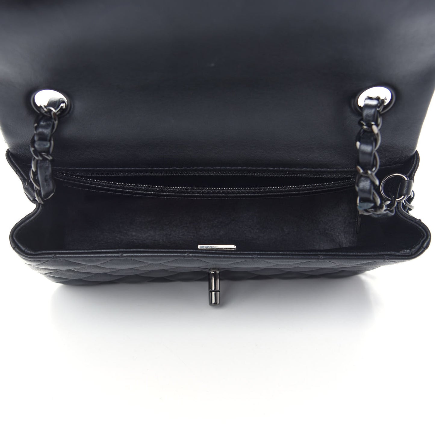 Lambskin Quilted Mini Rectangular Flap So Black