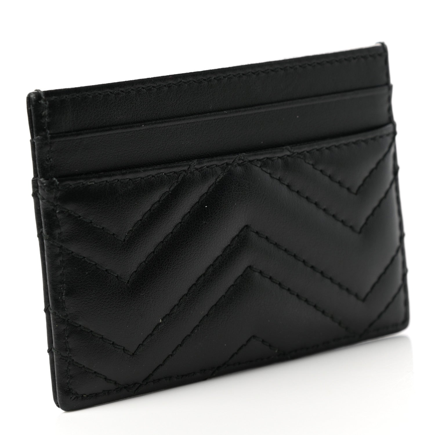Gucci Calfskin Matelasse GG Marmont Card Holder Black 2 of 5
