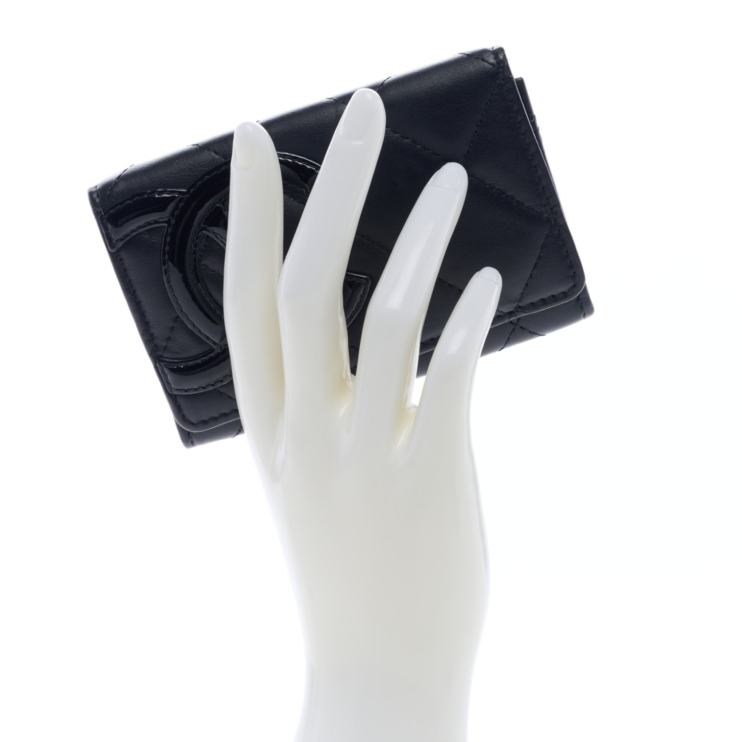 Chanel Calfskin Quilted Cambon Business Card Holder Black 2 of 8
