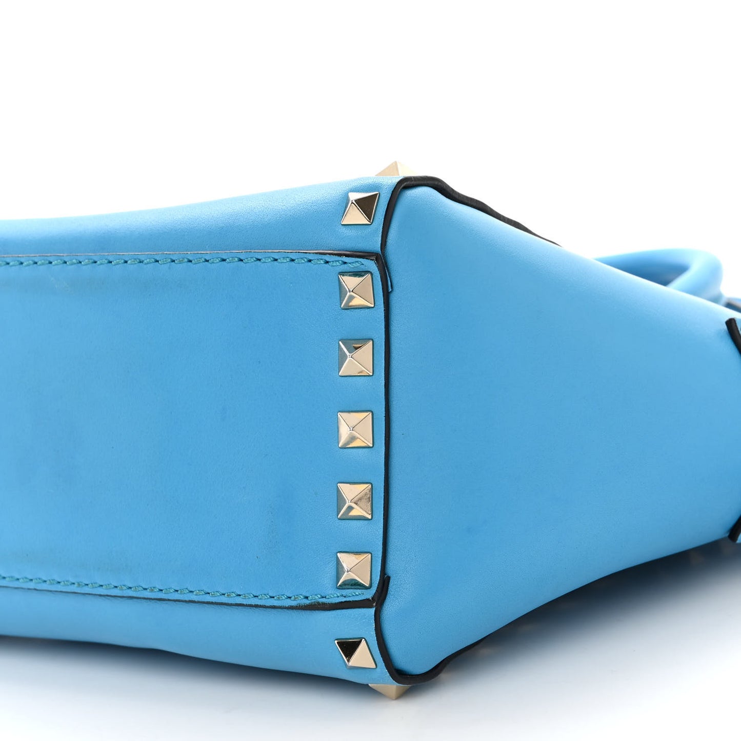 Vitello Small Rockstud Double Handle Tote Parrot