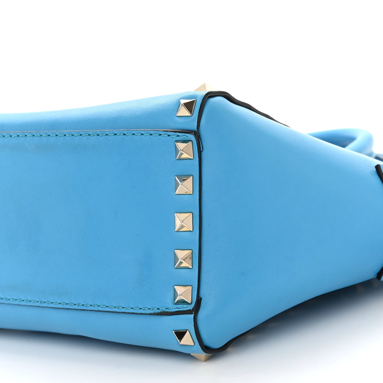 Valentino Garavani Vitello Small Rockstud Double Handle Tote Parrot 10 of 14