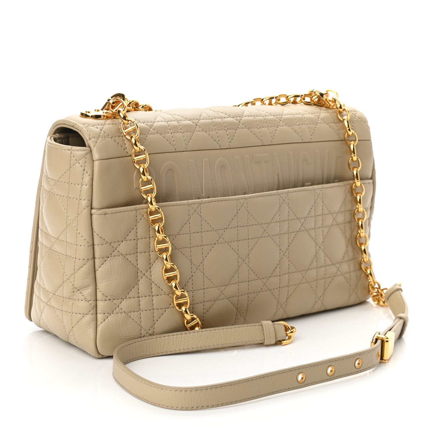 Christian Dior Supple Calfskin Cannage Large Caro Bag Beige 3 of 10