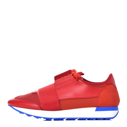 Balenciaga Mesh Calfskin Neoprene Suede Mens Race Runner Sneakers 44 Rouge 1 of 8