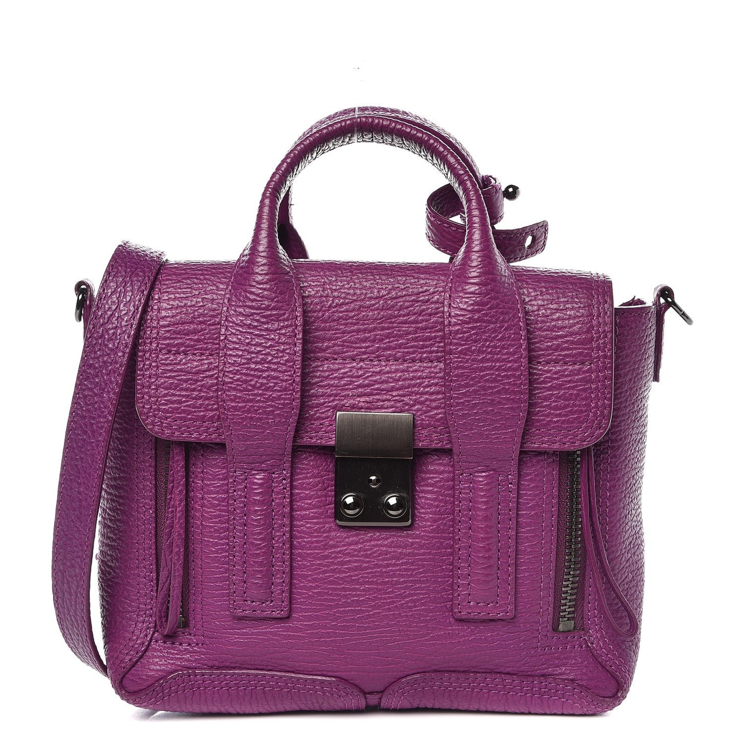 3.1 Textured Calfskin Mini Pashli Satchel Orchid