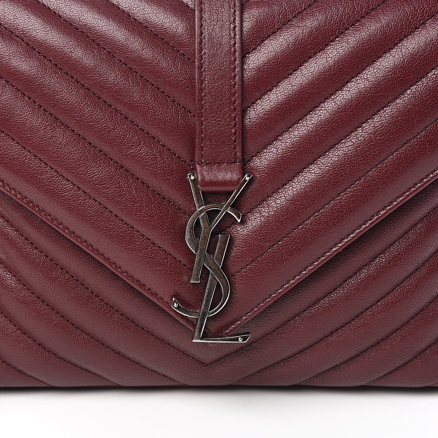 Sheepskin Matelasse Chevron Monogram Medium College Bag Rouge Legion