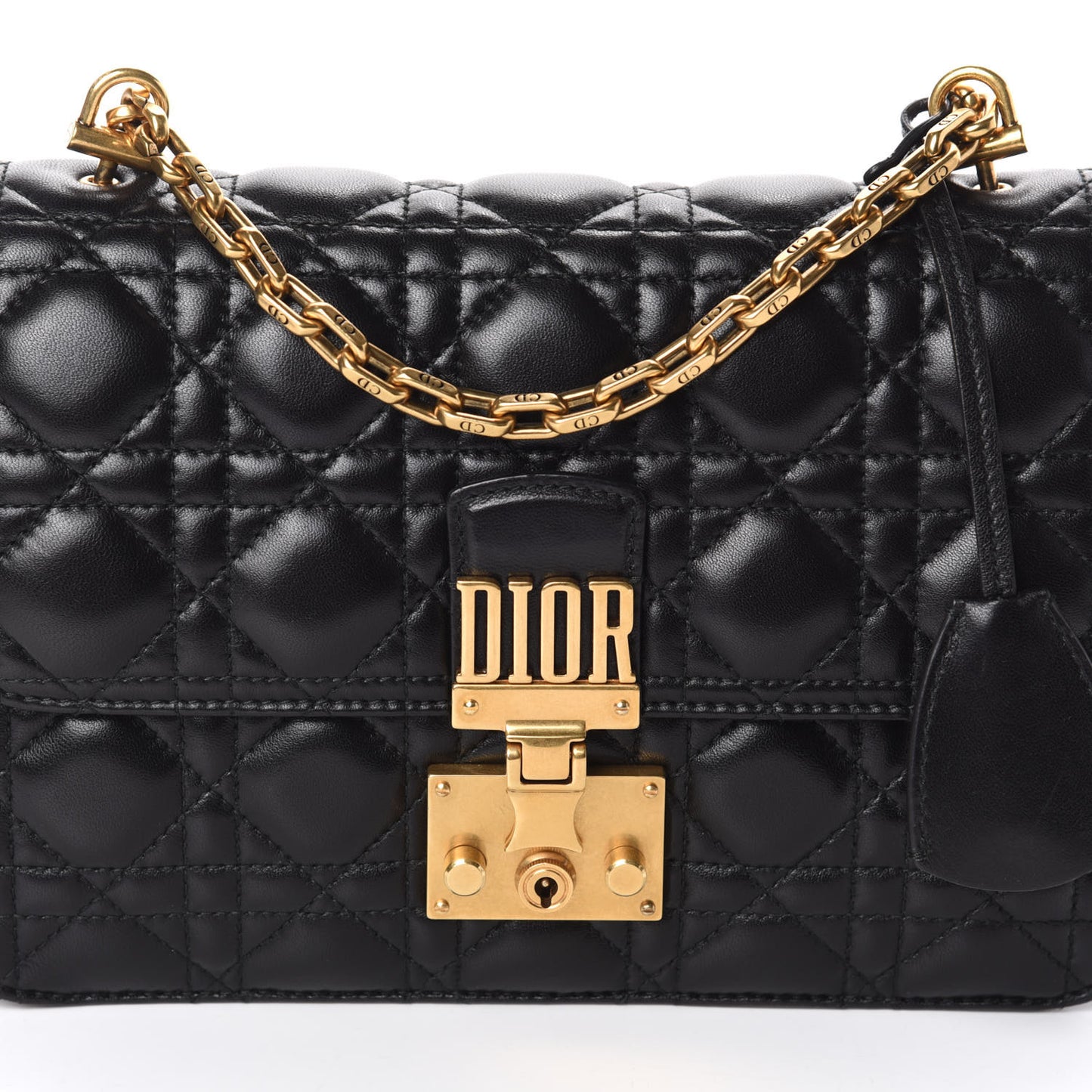 Lambskin Cannage Large Dioraddict Flap Bag Black