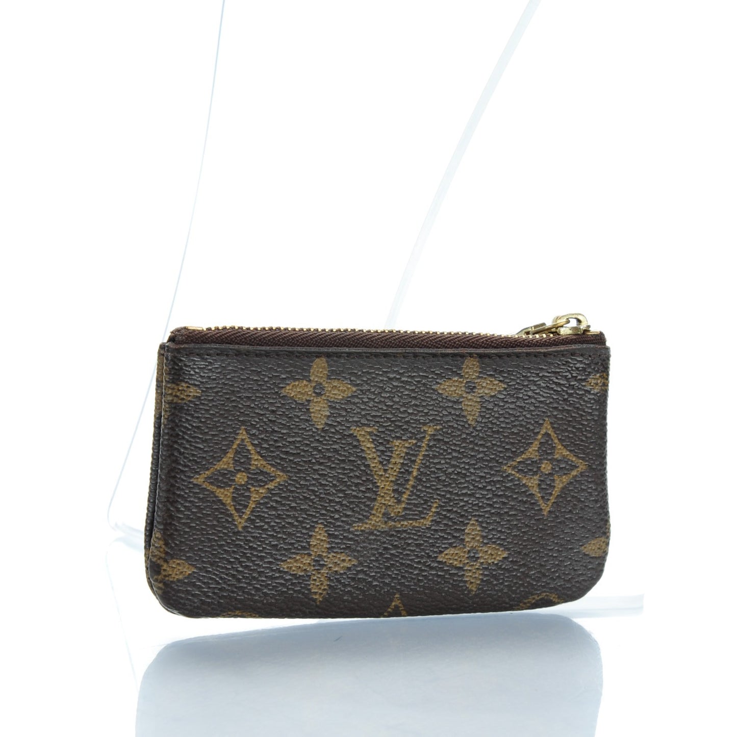 Monogram Perforated Key Pouch Green