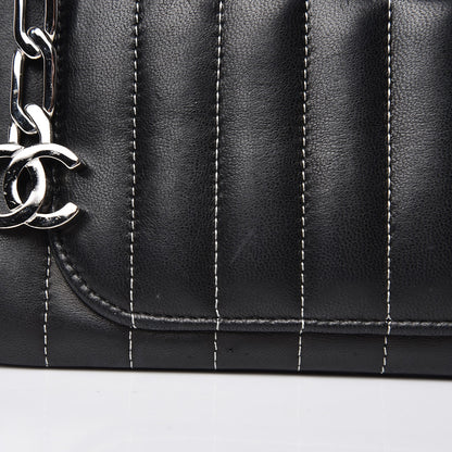 Chanel Lambskin Vertical Quilted Mademoiselle Small Camera Case Black 9 of 15