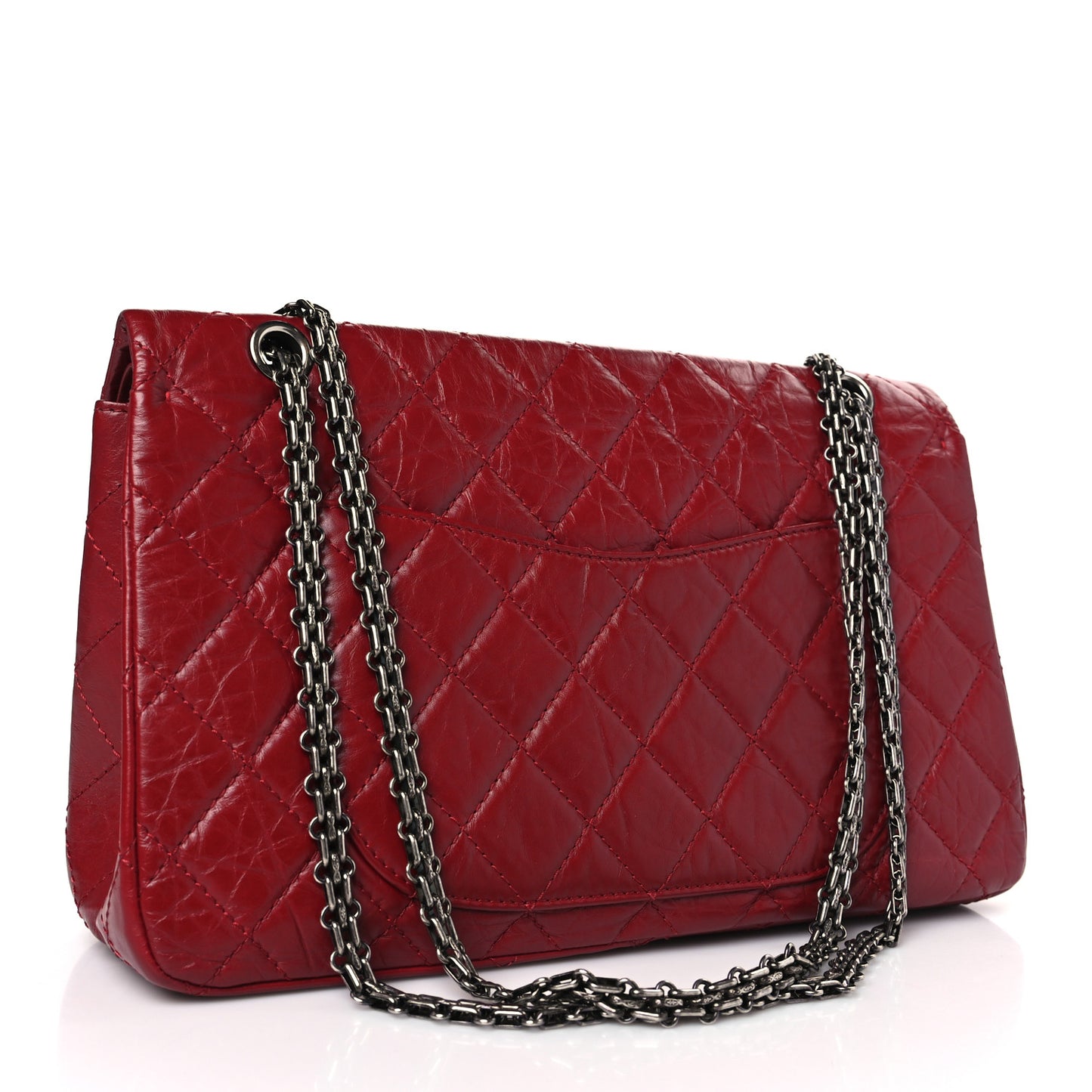 Aged Calfskin Quilted 2.55 Reissue 227 Flap Red