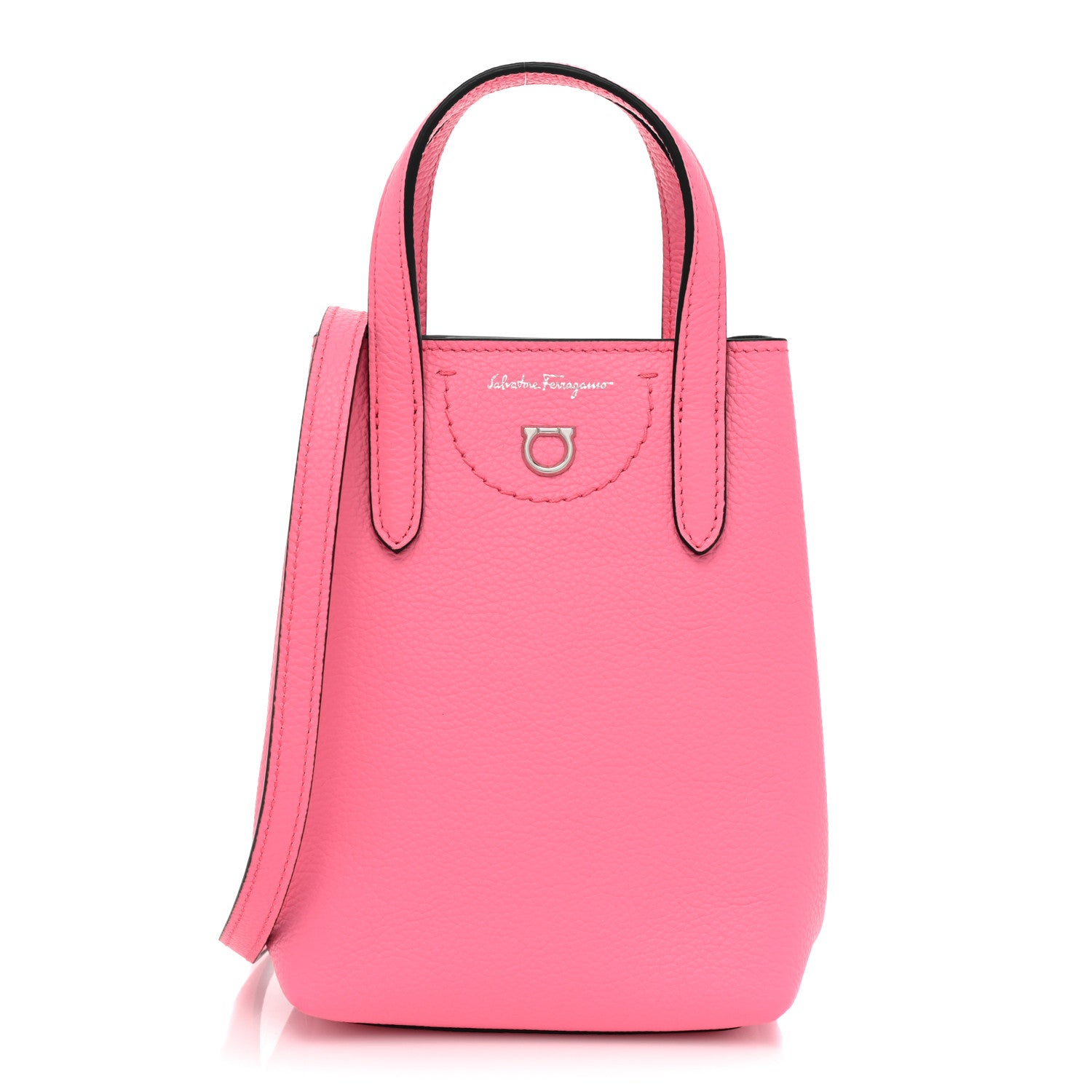Salvatore Ferragamo Tumbled Calfskin Gancini Mini Bag Pink 1 of 9