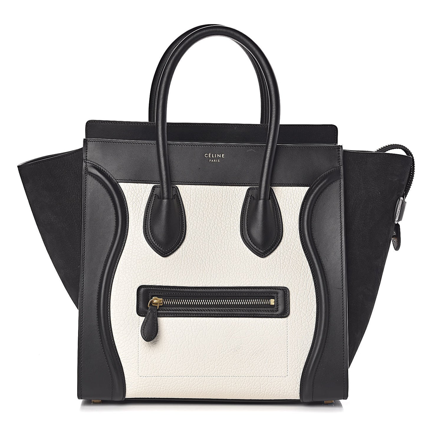 Bullhide Calfskin Mini Bi-Color Luggage Black White