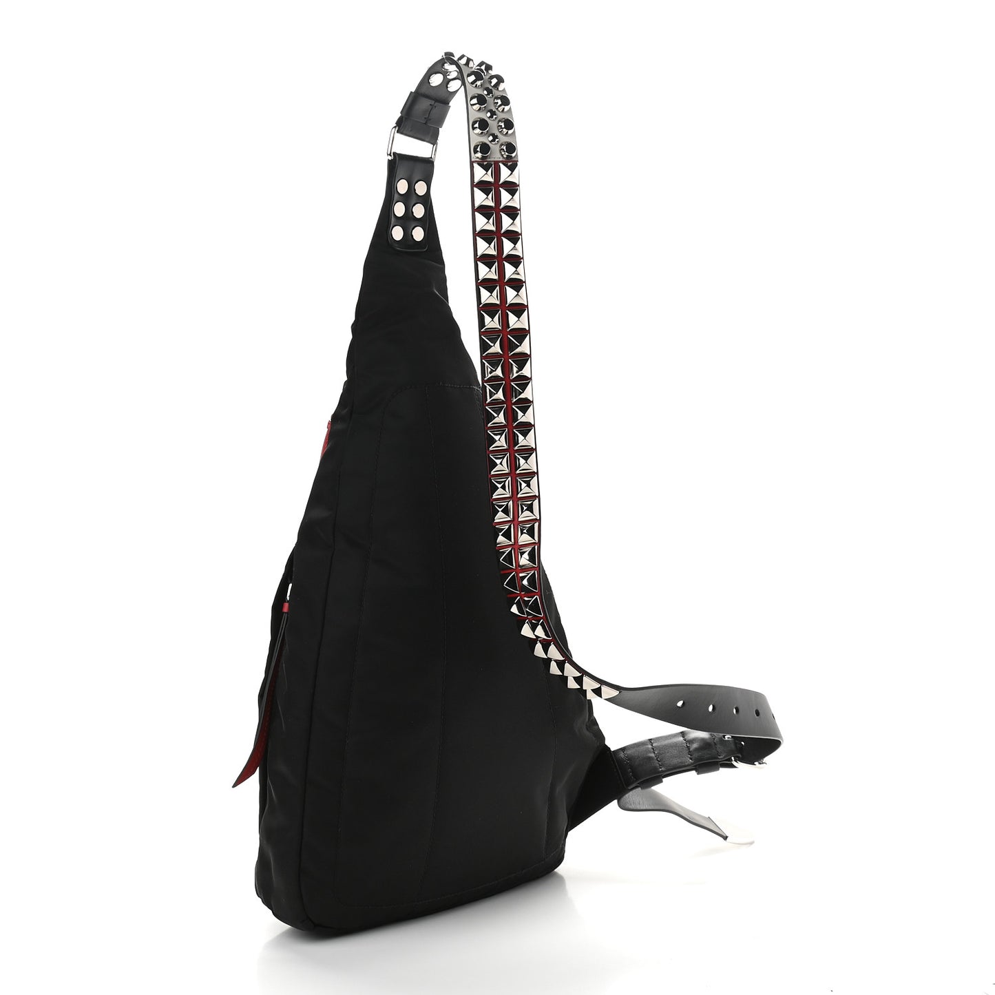 Nylon New Vela Studded Sling Backpack Black Fuoco